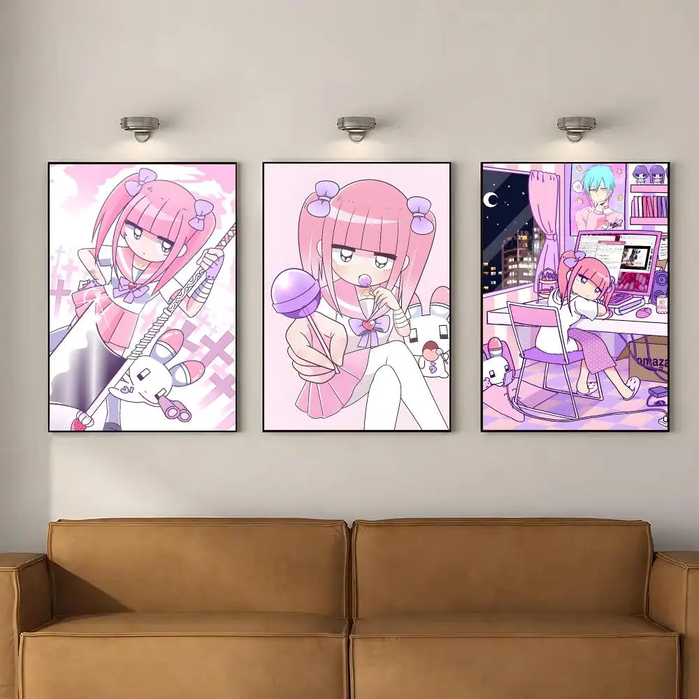 Anime M-Menhera Chan Poster Room Decor Home Wall Art Printing Waterproof Garage Bed Room Posters Gift