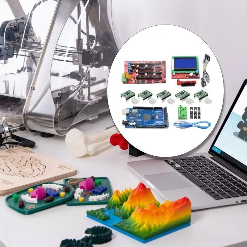 4X7E Mega2560R3, Ramps 1.4 Controller und A4988 Stepper Driver 12864 LCD Panel