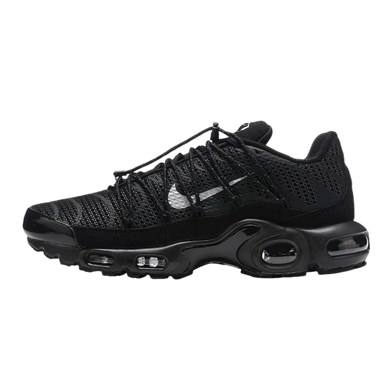 Nike Air Max Plus Classic Logo Shock Absorbent, Anti Slip, Durable Retro Low Cut Casual Running Shoes for Men and Women, Black