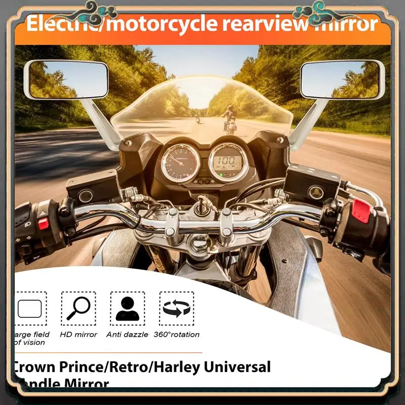 

M45K-Motorcycle Rearview Mirrors Chrome 8/10Mm For Honda Suzuki Yamaha
