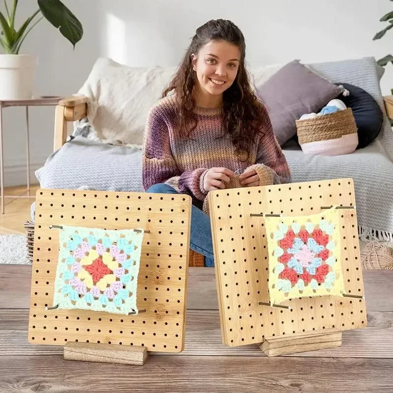 Wooden Graney Square Crochet Baffles Square Crochet Retainer Bamboo And Wood Hand Crochet Hole Shaped Square Baffle