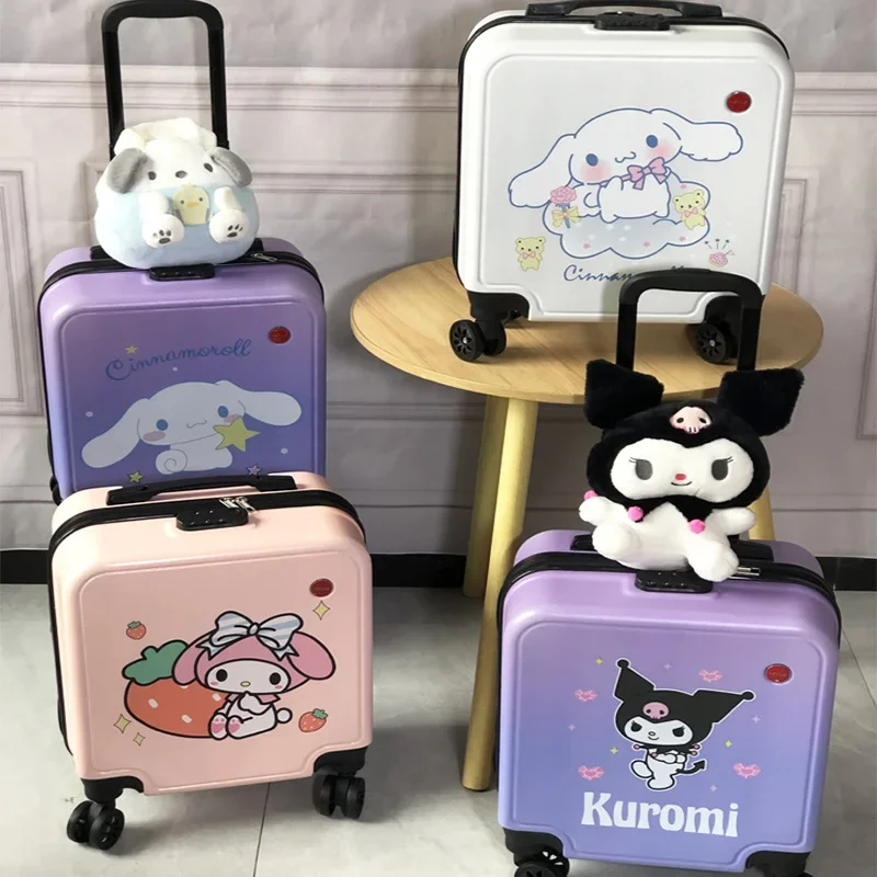 Sanios Kuromi Cinnamorll My Melody Trolley Case Cute Cartoon Anime ruota universale ad alta capacità Password Lock valigia bagagli