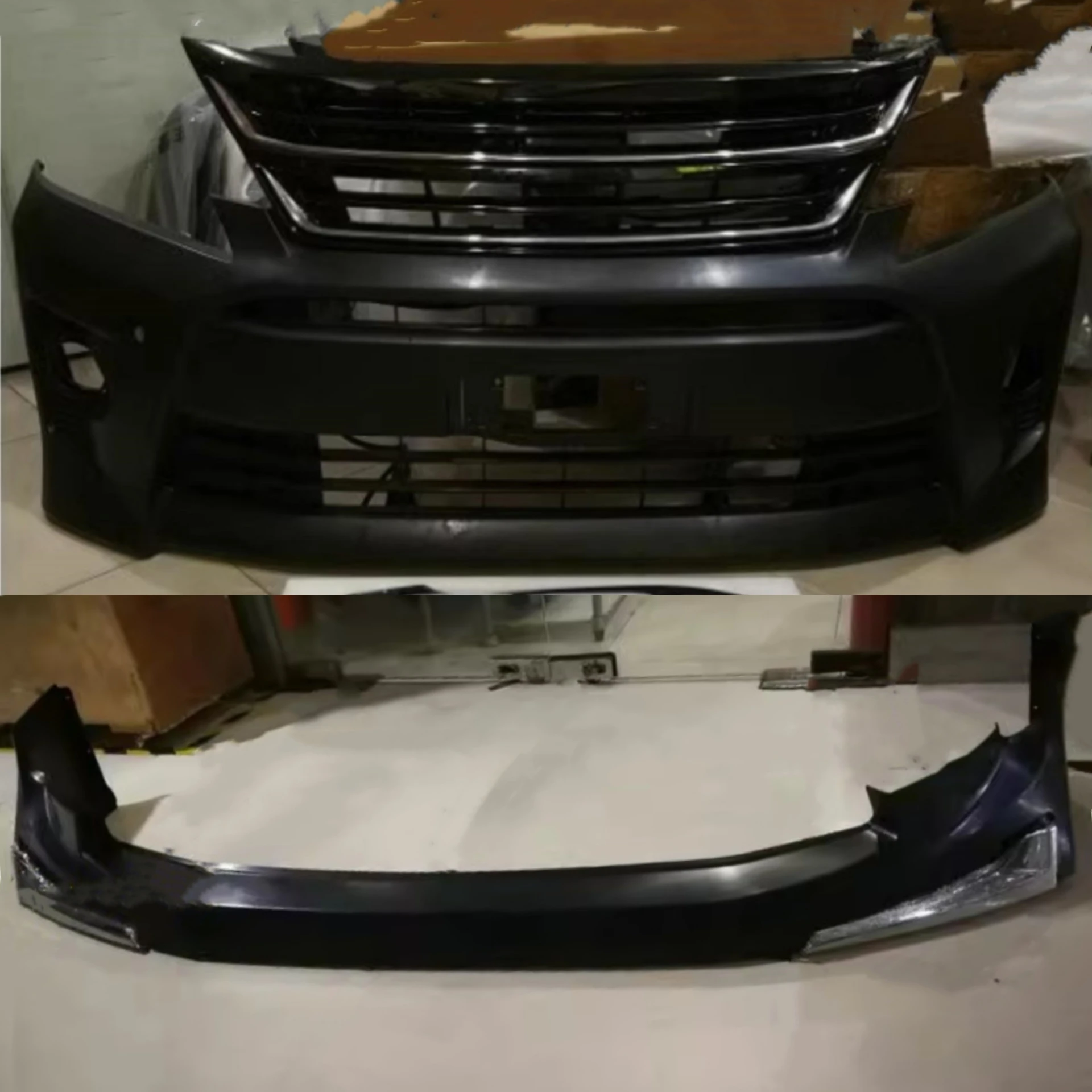 New Style Front Bumper Fog Lamp Assembly Front Lip Grille for Toyota Vellfire 20 Series Modified Body Kit Car Accessories