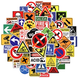 100PCS Danger Banning Signs Warning Stickers Decals Toys DIY for Phone Laptop Motorcycle Helmet Bike Waterproof Sticker