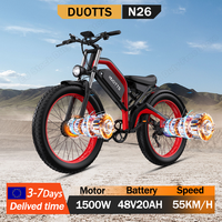 DUOTTS N26 Electric Bike 1500W Dual Motor 48V20AH Battery Hydraulic Brake Adult Electric Bicycle 26*4-inch Fat Tire Snow E-bike