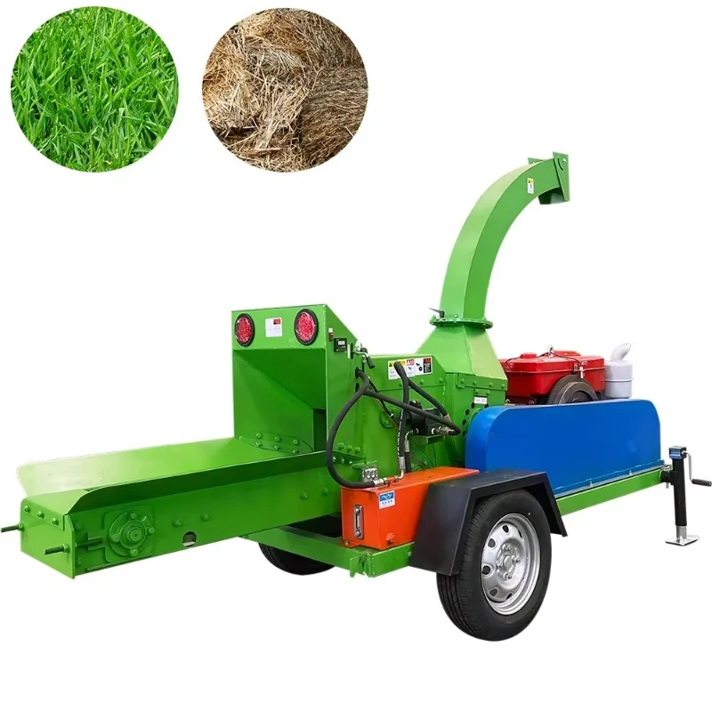 Trituratore di Rami e Legno da Giardino/Cippatrice Mobile per Tronchi e Rami