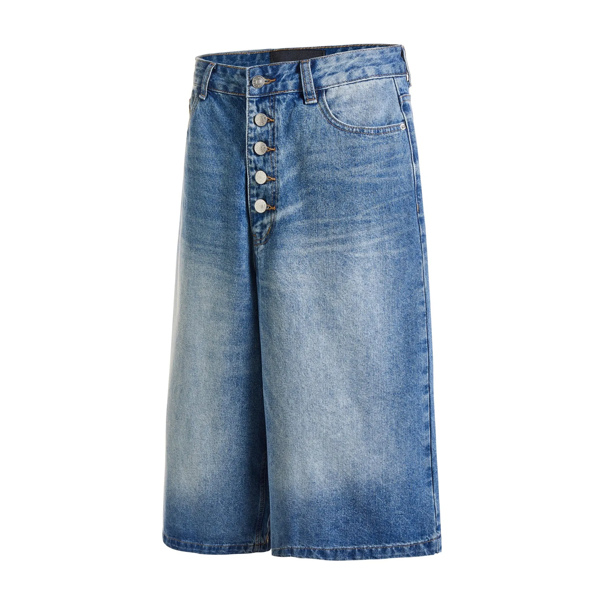 MADE EXTREME Y2k Men's Jeans Cropped Trousers Washed Vintage Jorts Clean Fit Shorts