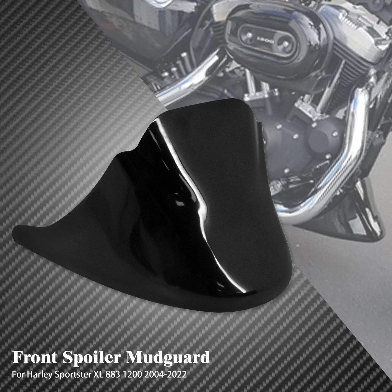 Motorrad Schwarz Vorne Unten Spoiler Kotflügel Air Dam Kinn Verkleidung Für Harley Sportster XL 1200 883 72 48 Eisen 883 2004-2022