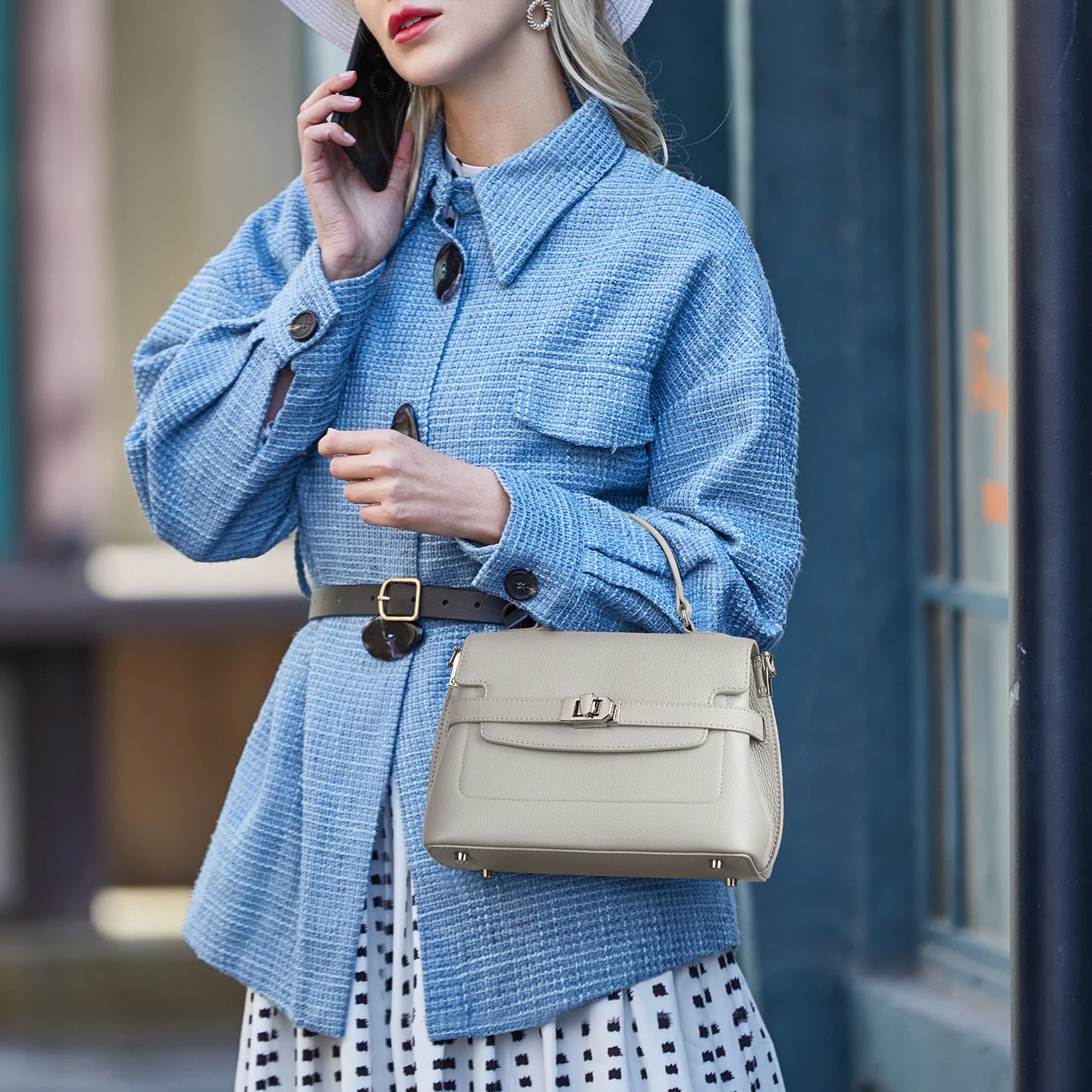 Handmade Genuine Leather Shoulder Bag for Women - Cowhide Handbag