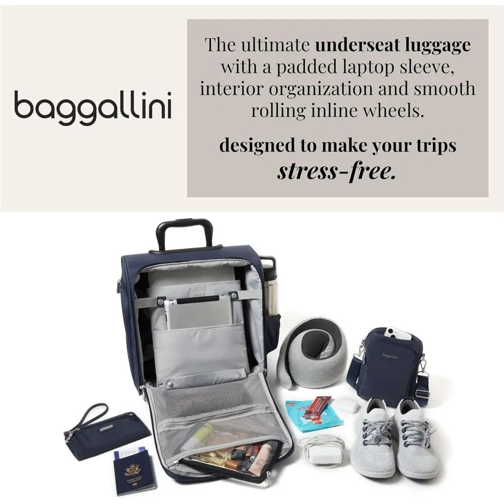 コンパクトな2輪式ローリングアンダーシートキャリーオンバッグ - 軽量週末旅行用荷物