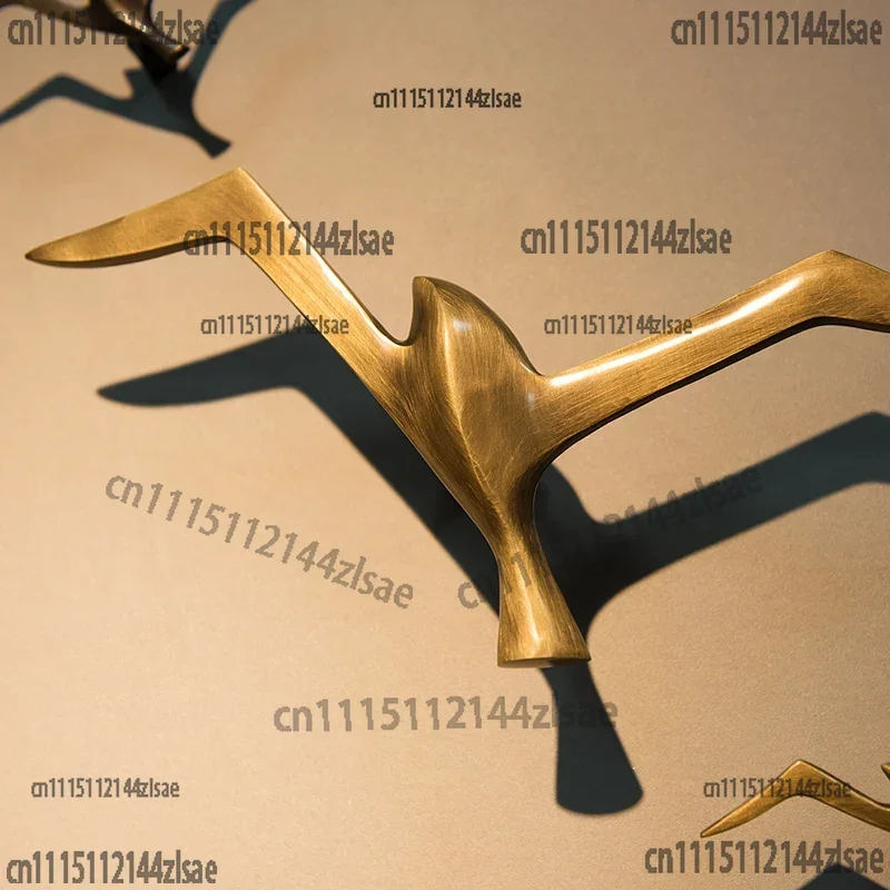 Luxury Pure Copper Creative Bird Seagull Wall Hanging Wall Decoration Retro Bar Shop Ornament Living Room Birthday Gift Sea Gull