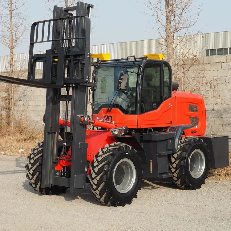 Manufacturer Euro 5 Emission 4x4 Four-wheel Drive Outdoor Handling All Terrain Forklift,hydraul Forklift