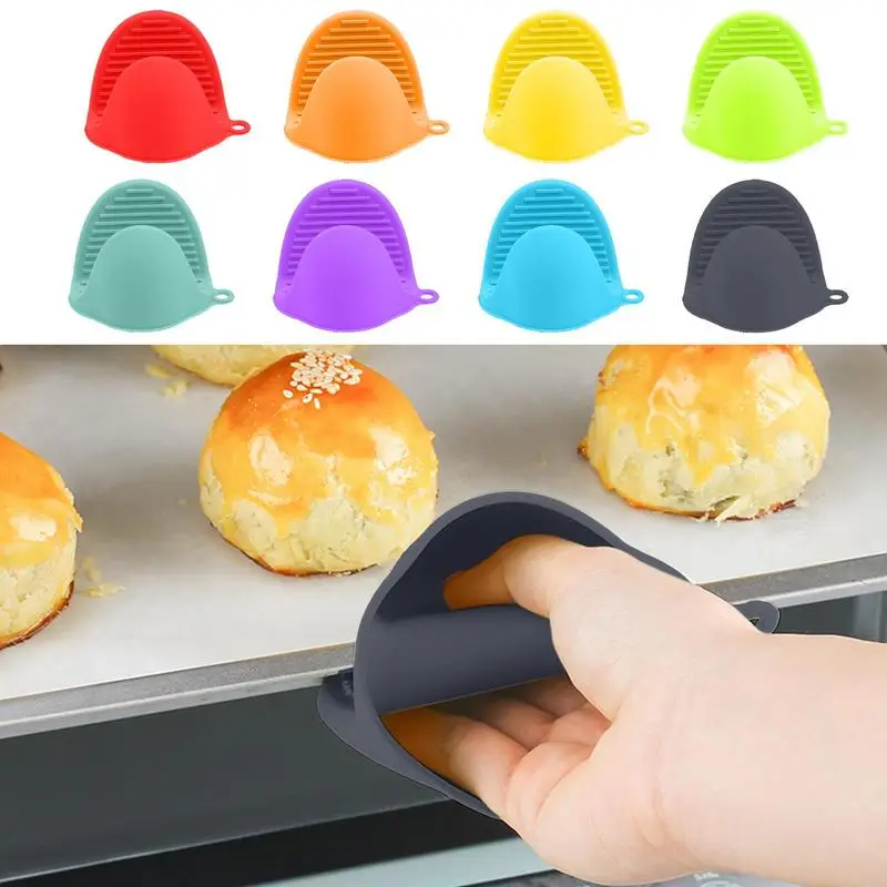 Thick Silicone Oven Mitts Anti Scald Pot Holder Clips Heat Insulation Clip Anti Scalding Non Slip Gloves Cooking Pinch Grips