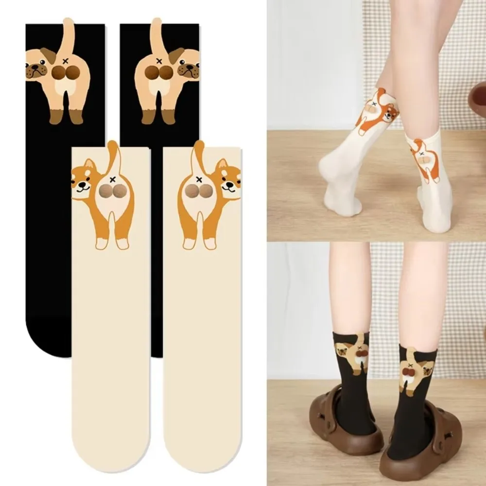 

Comfortable Cat Egg Cotton Socks Dog Egg Breathable Couples Sock Three-Dimensional Cartoon Mid Tube Socks