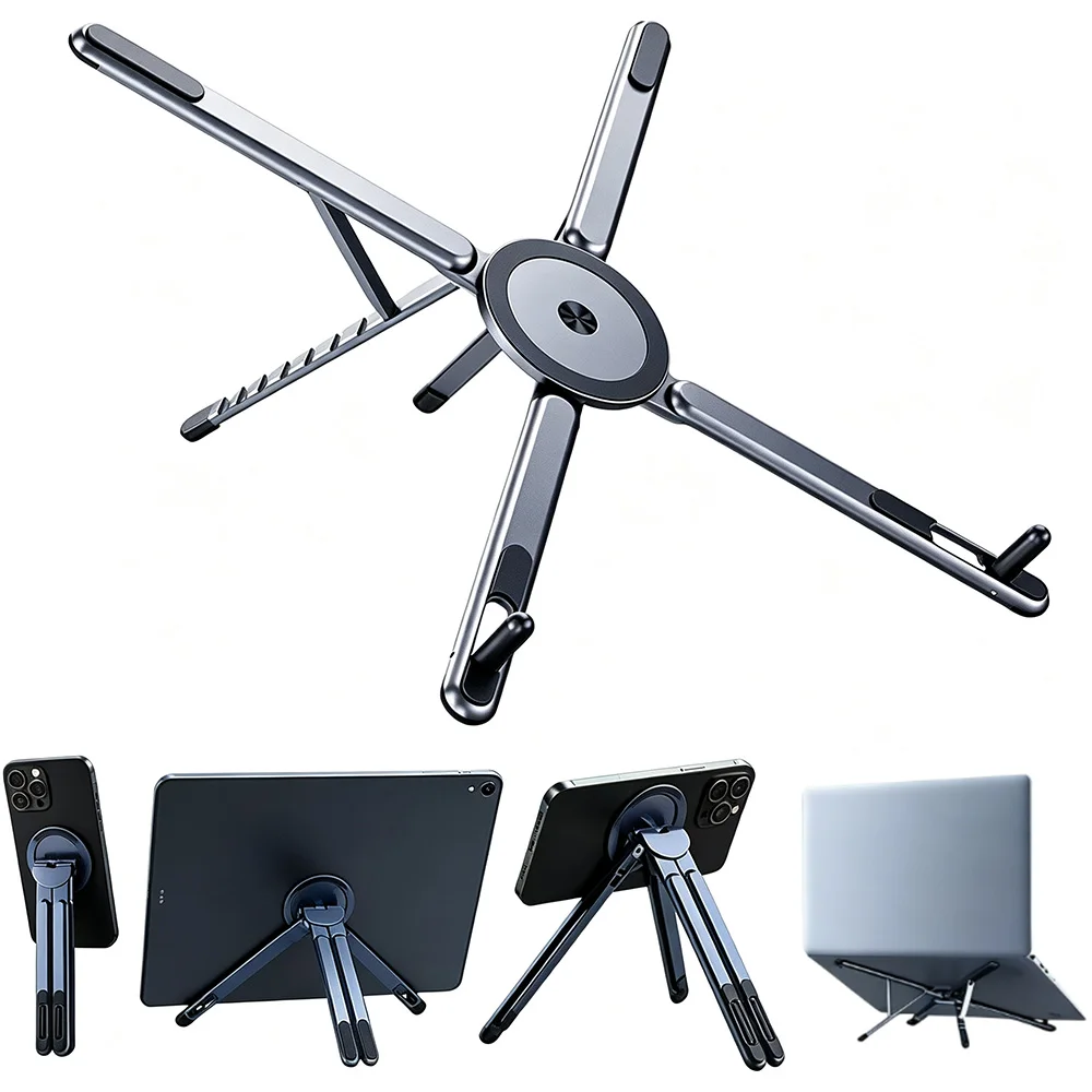 3 in1 Foldable Adjustable Desktop Laptop Stand Multi-Angle Holder for 10-16 Inch Notebook Tablet Office Desk Holder