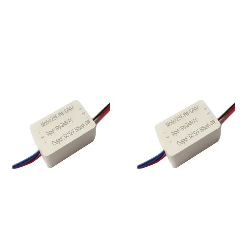 

2X LED Driver For Cabinet Lamp Constant Current Constant Voltage AC100-240V To DC12V 6W Power Supply 500Ma Low Voltage
