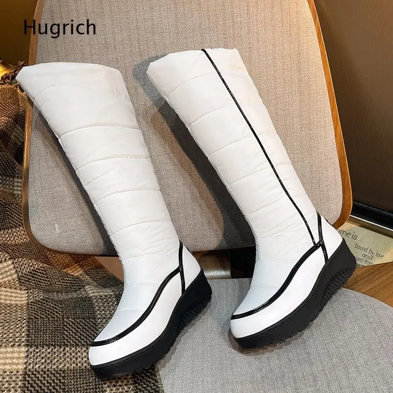Knee High Snow Boots Wedge Platform Tall Winter Boots Windproof Cold Weather Outdoor Ski Footwear for Women