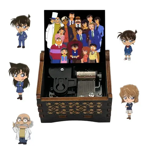 Detective Conan Main Theme Hand Wooden Music Box There Is Only One Truth Background Music Wind Up Anime Fans Birthday Gifts