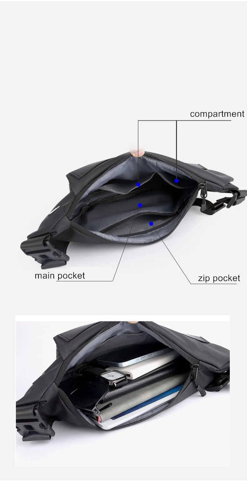 Mochila Derm para hombre con axila, bolso de hombro para Ipad, bolso cruzado impermeable para el pecho, mochila para montar