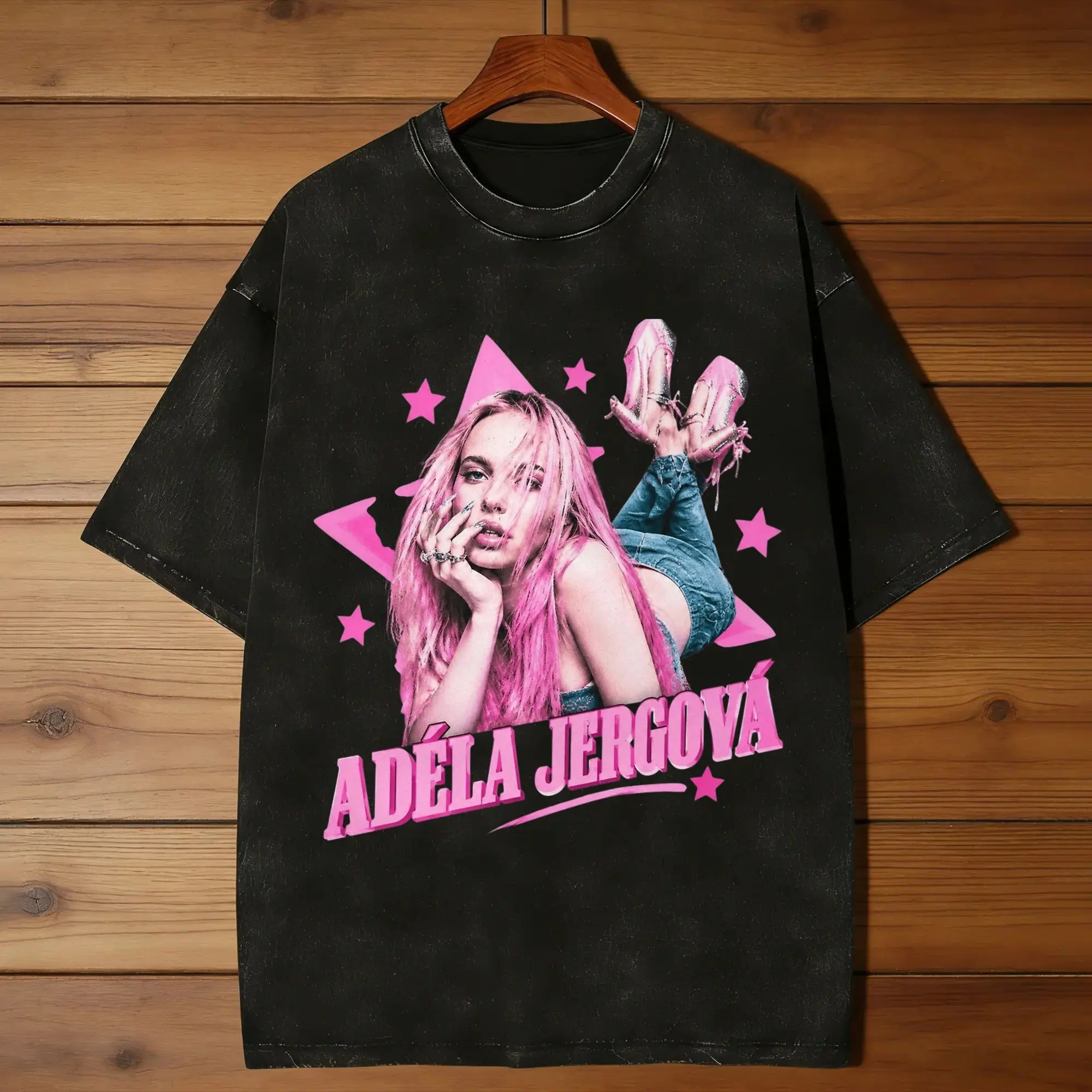 Leisure A-Adela Prima Pop Star T-Shirts Men Round Collar Pure Cotton Washed T Shirts  Short Sleeve Tees Gift Idea Clothes
