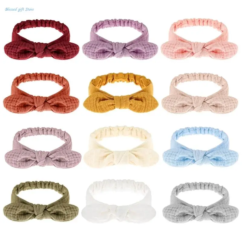 Toddler Hair Bows Cotton Turban Hair Band Newborn Head Accessories Shower Gift