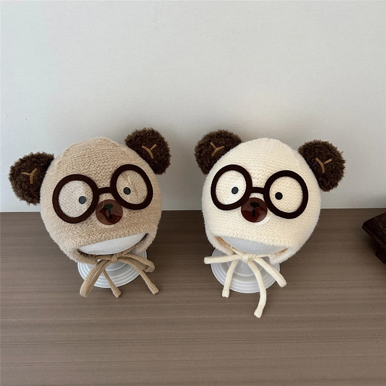 

Winter Baby Ear Protection Hat Cute Cartoon Toddler Earmuffs Cap 3-24Month Infant Knit Headgear Bonnet Woolen Warm Kids Beanies