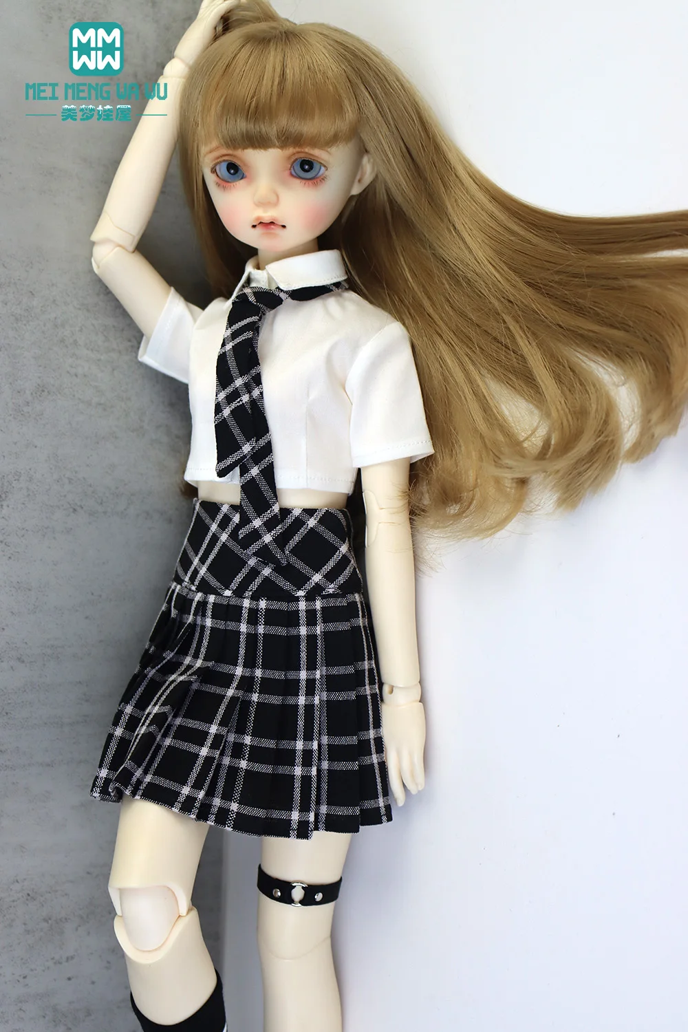 Bjd人形服43-60cm 1/4 1/3,関節式ボール人形,学校用制服スカート,プリーツスカート,半袖シャツ