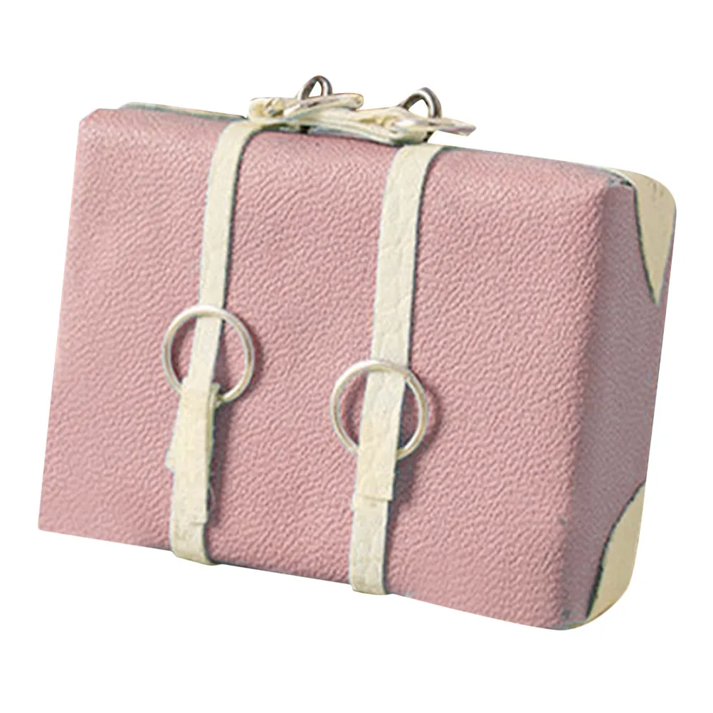 

Miniature Vintage Suitcase Chic Colors Smooth Surface Mini House Accessory Miniature Storage Case Mini House Decor