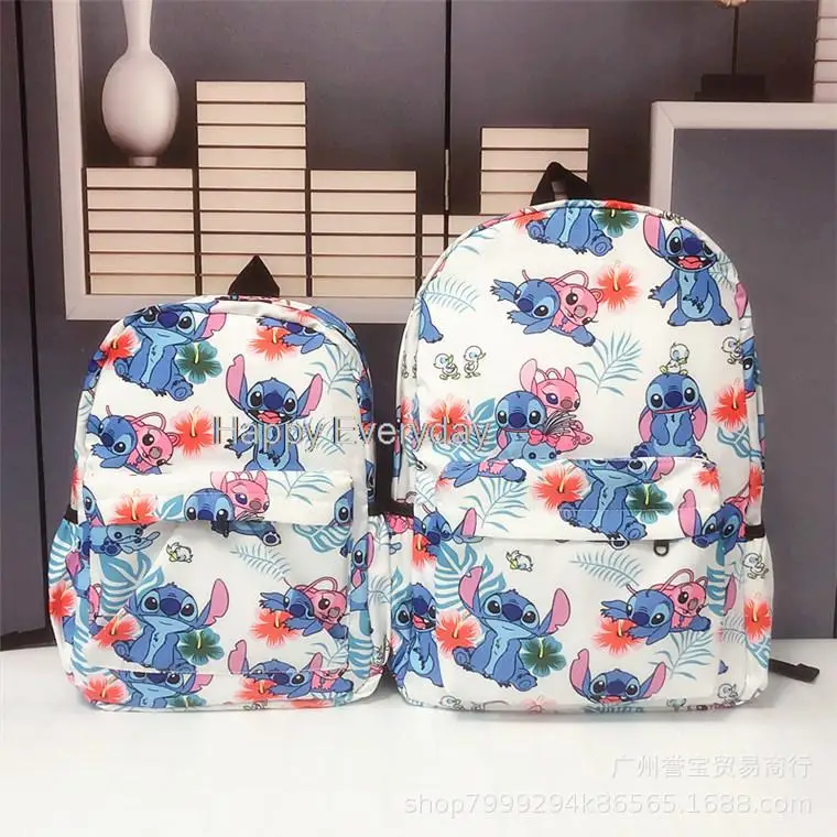 Lilo And Stitch Backpack Printe Cartoon Angel Stitch Cartoon Boys Girls School Bags Two size Outdoor Travel Backpack