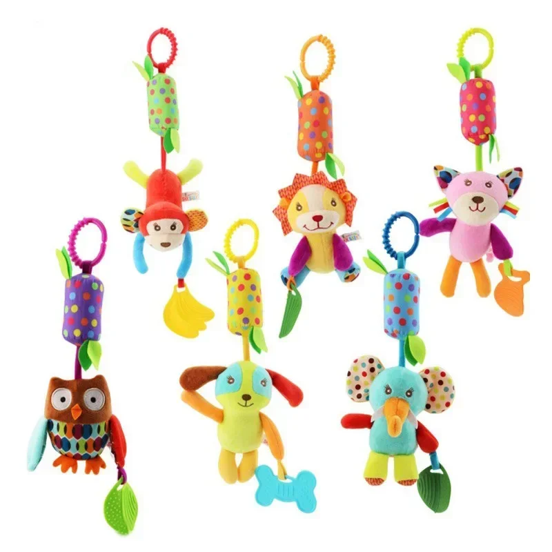 Neue Baby Rasseln Mobiles Cartoon Tier Infant Kleinkind Spielzeug Kinderwagen Bett Hängen Krippe Hängen Glocke Plüsch Spielzeug für 0-12 monate