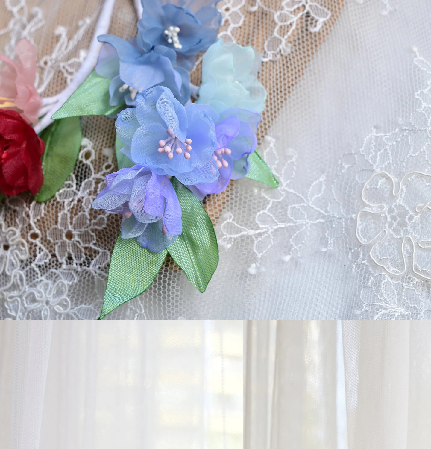 100 Stück/Packung 3,6 cm Satin-Plissee-Blütenblätter für Hochzeitskleider und Kopfbedeckungen. Puppenkleid, heißgepresstes Formmaterial, Glockenorchidee. 3D-Stoffblütenblätter. – Detail 4