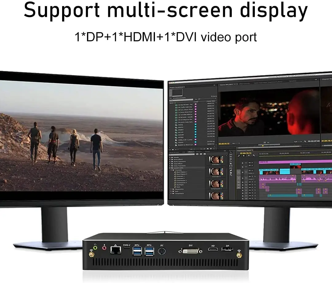 محمول Intel Core I3 I5 I7 I9 10th Gen Mini PC GTX1050Ti 4GB Windows 11 Game Office Station RJ45 DP TYPE-C DVI منتج جديد