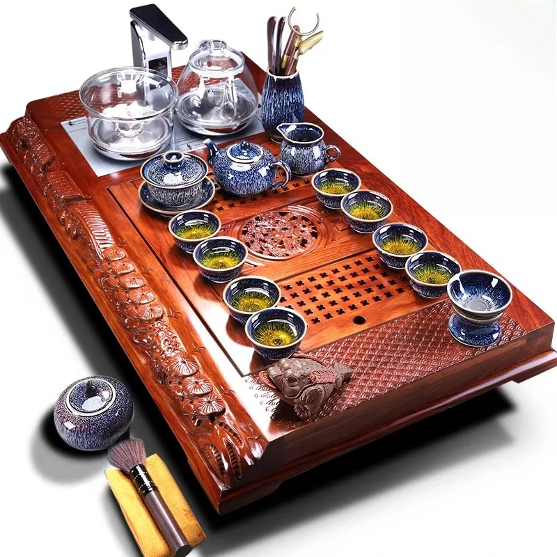 

Handmade Rosewood Tea Tray Kung Fu Tea Set Living Room Office Home Living Room Automatic Table