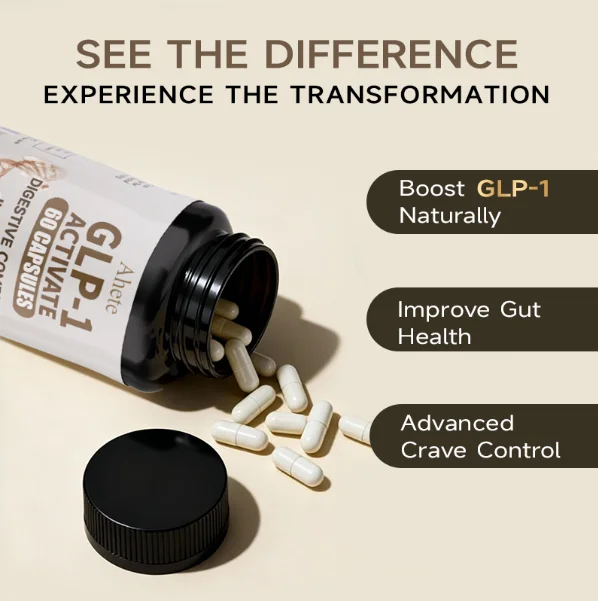 Ahete GLP-1 Reset Capsules - Support Natural Appetite Control & Metabolism, with Probiotics & Enzymes, 60 Capsules