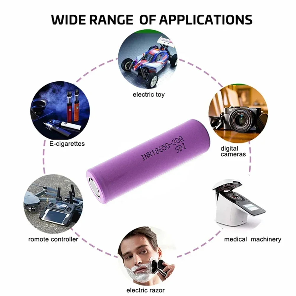 100% Original INR 18650 battery 3.7V 3000mAh INR18650 30Q li-ion Rechargeable Batteries Hight Power Discharge 30A Larger Current