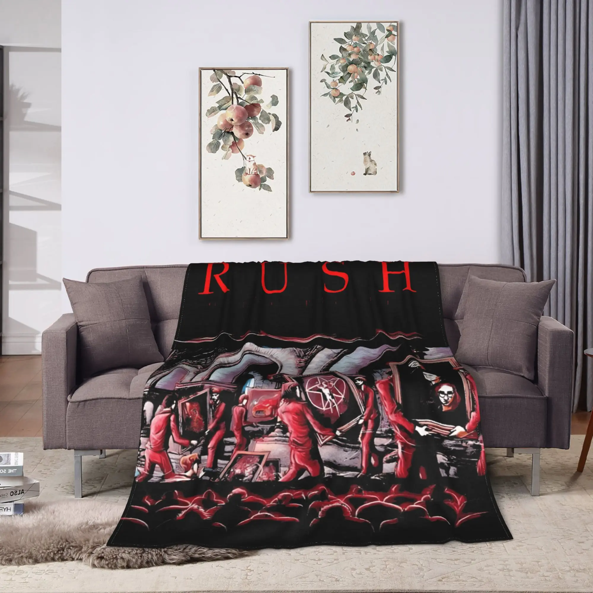 Moving Pictures Rush Anniversary Band Tour Flannel Blanket Winter  Warm Bedding Throws Living Room Bedspread Sofa Bed Cover