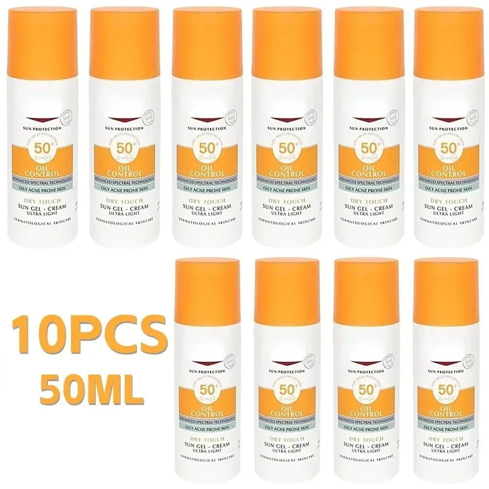 10PCS Set SPF 50+ Facial Sunscreen Refreshing Oil Control Sunscreen Effectively Isolates Ultraviolet Rays Oily Acne Skin