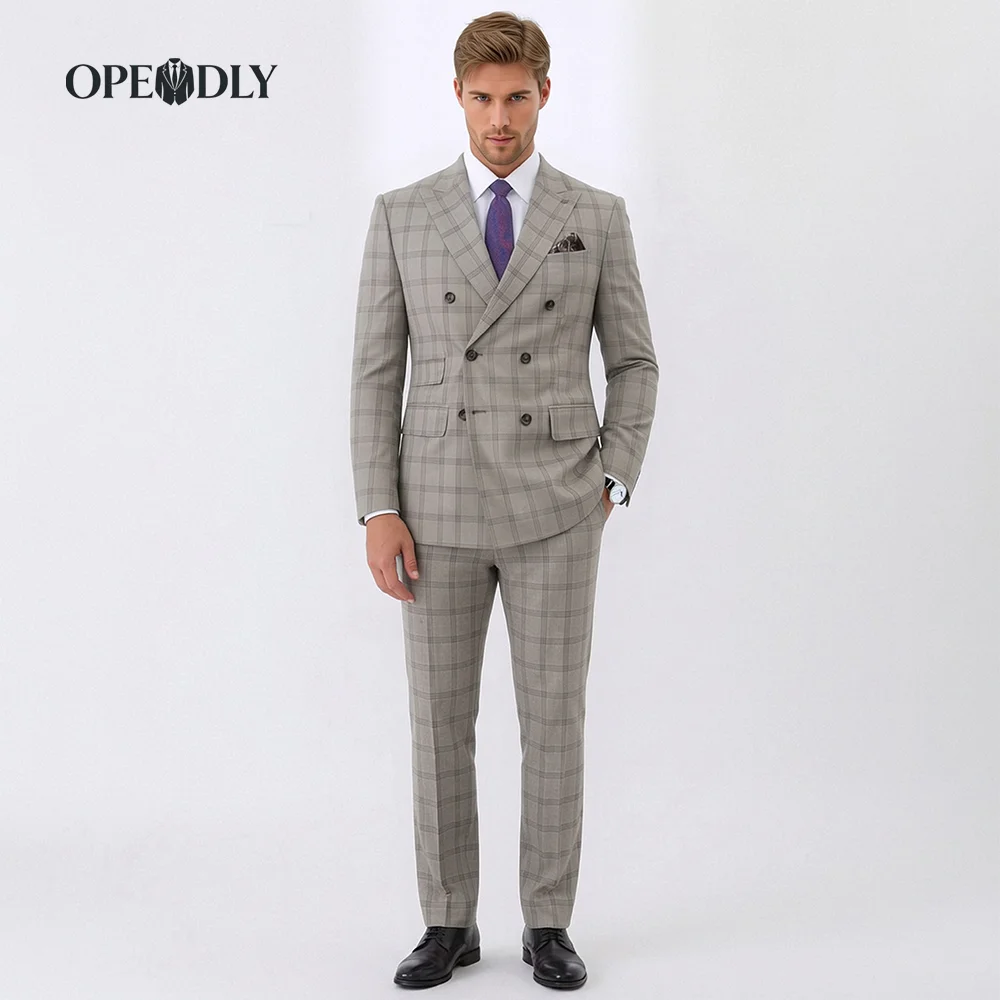 

OPEODLY Men's Slim Fit 3 Piece Tuxedo Suit - One Button Blazer Jacket Vest Pants Set for Formal Wedding And Business Occasions