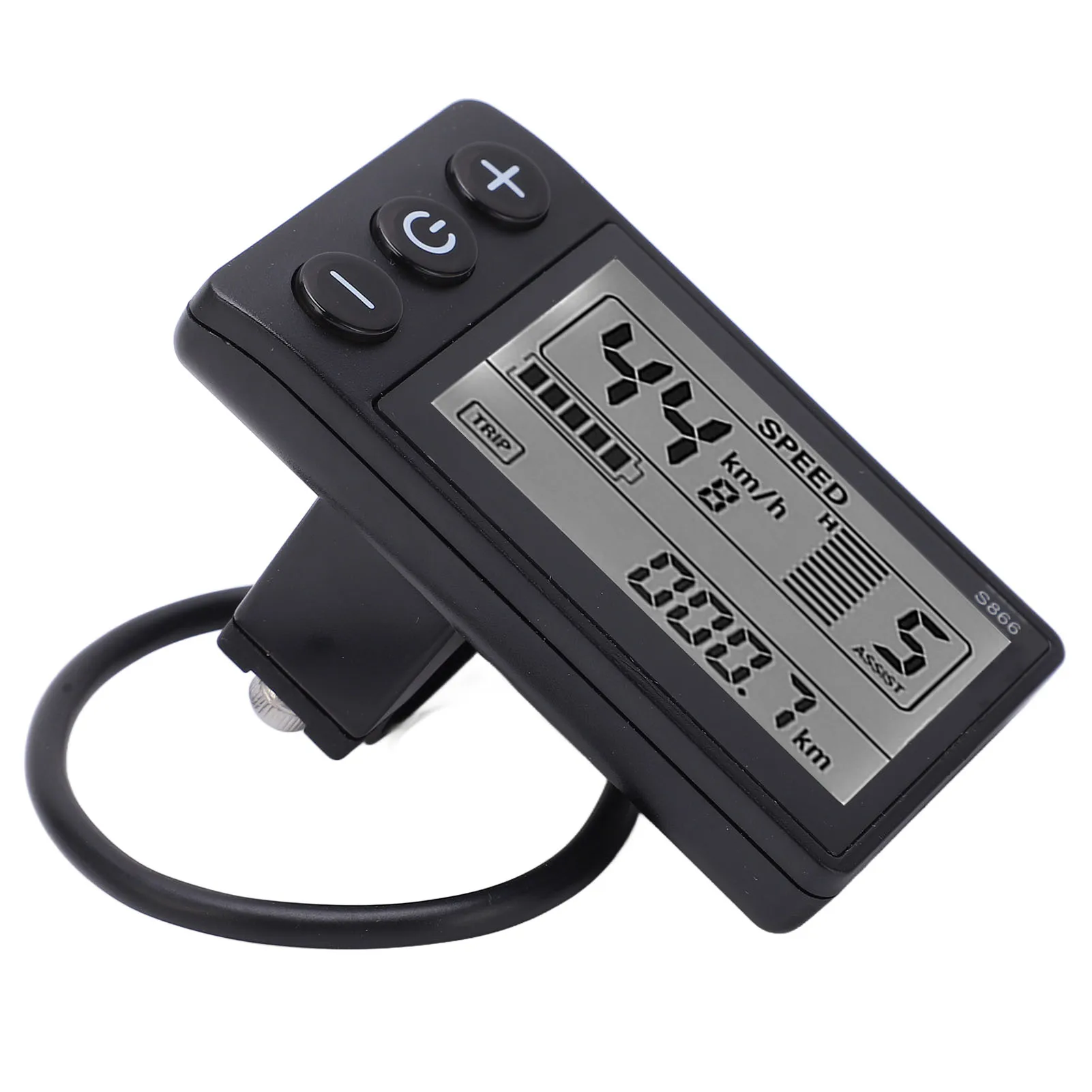 24V 36V 48V S866 LCD Display Meter Electric Bike LCD Display with Waterproof Plug for 22.3mm/0.9in Handlebars