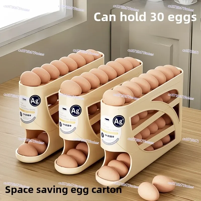 Slide Rolling Egg Storage Box Storage Household Refrigerator Side Door Kitchen Egg Retrieval Artifact New Automatic Egg Rolling