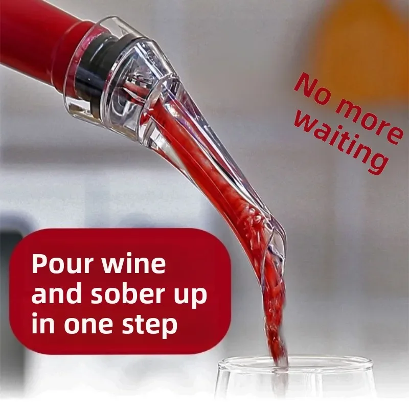 1pcs Magic Wine Decanter Wine Aerating Pourer Spout Decanter Wine Aerator Quick Aerating Pouring Tool Pump Portable Filter
