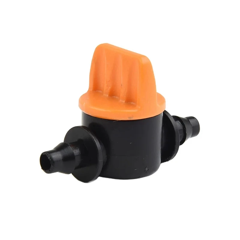 Miniválvula de 100 piezas para manguera de 4/7Mm, válvula de Control de flujo de agua, accesorios de conector de riego de jardín