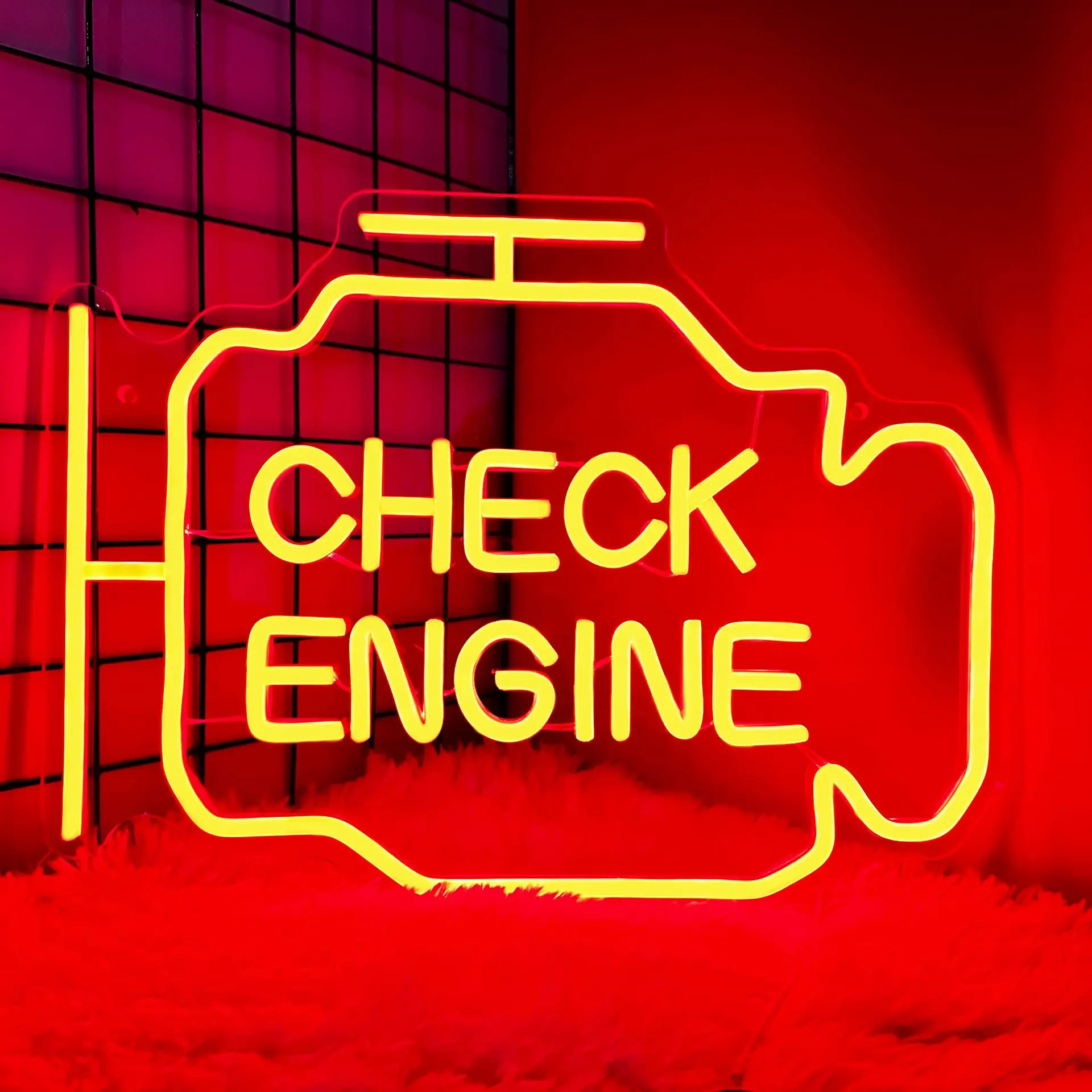 check engine neon sign led light auto room garagem reparacao loja wall decor bar festa clube luminosa lampada atmosfera usb power 01