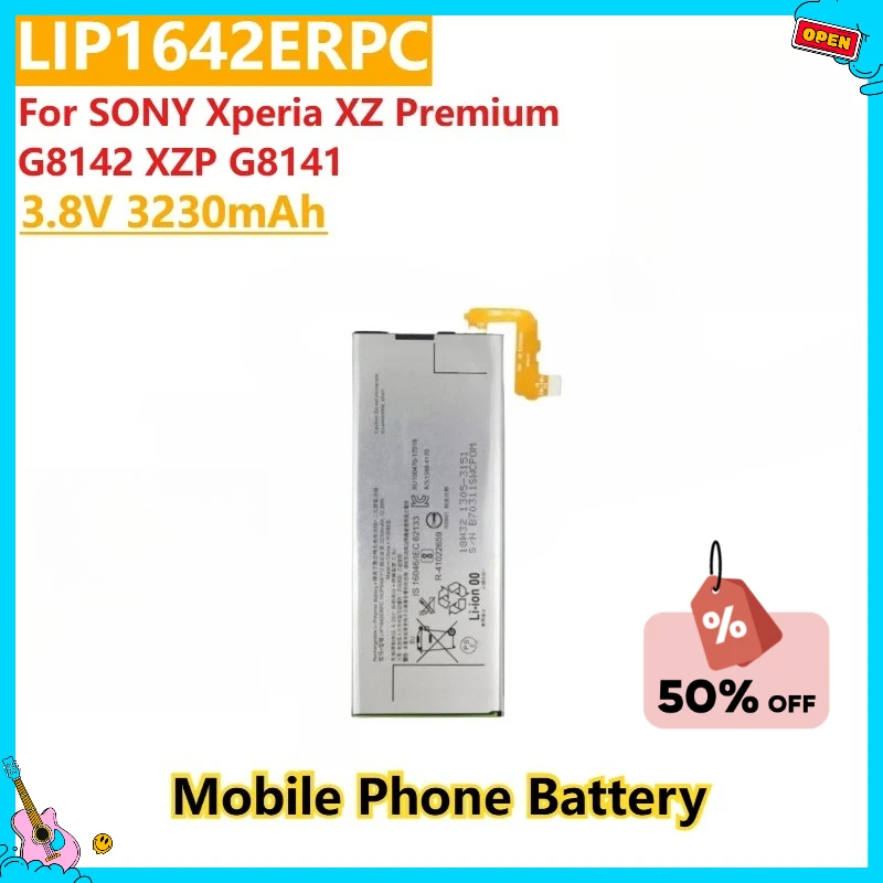 

100% New 3.8V 3230mAh Replacement Mobile Phone Battery LIP1642ERPC For SONY Xperia XZ Premium G8142 XZP G8141 High Quality