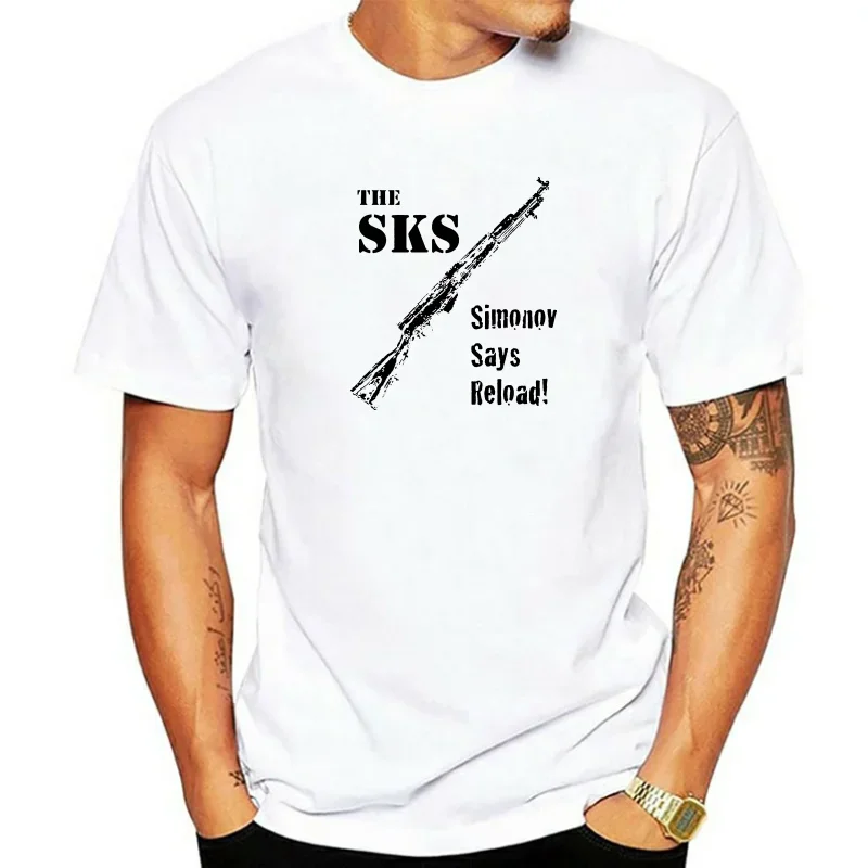 Men T Shirt SKS (Surplus Rifle) T-Shirts  COTTON 2024 Summer vintage  Short Sleeve  printing t-shirt New Arrival style