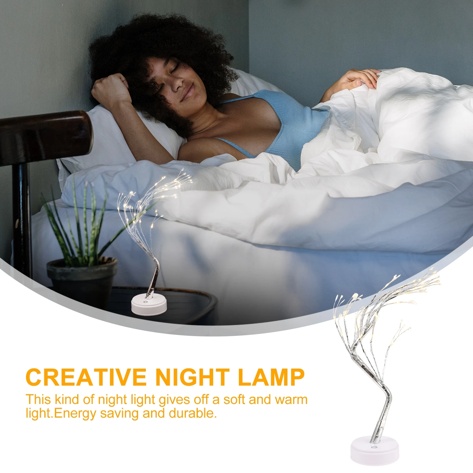 Tree Light Desktop Shape Lamp Night for Bedroom Tabletop Adjustable Indoor Plastic Lighted Trees Decor