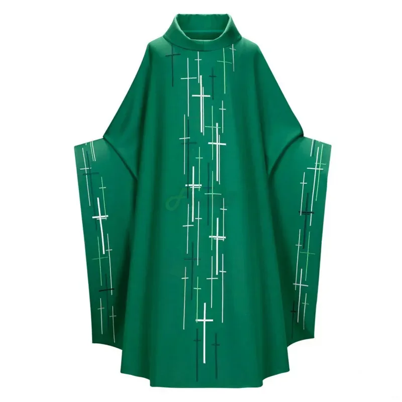 Doces 2025men feminino medieval retro sacerdote monge vestido longo cosplay traje cruz impressão muçulmano missionário capa capa parte de halloween