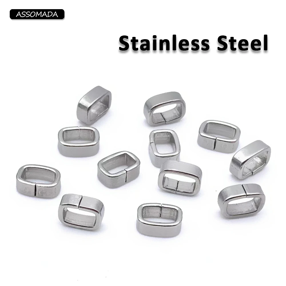 3mm X 5mm Stainless Steel Ring For Leather Rope Necklace Ornament Ring Handmade Bracelet Cord DIY Jewelry Making Accessories