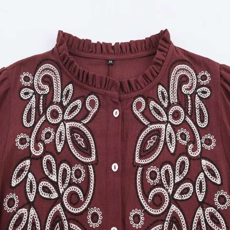 خريف 2025 تصميم نسائي جديد طويل مطرز irt متعدد الاستخدامات غير رسمي فضفاض مناسب مستدير Ne طول منتظم