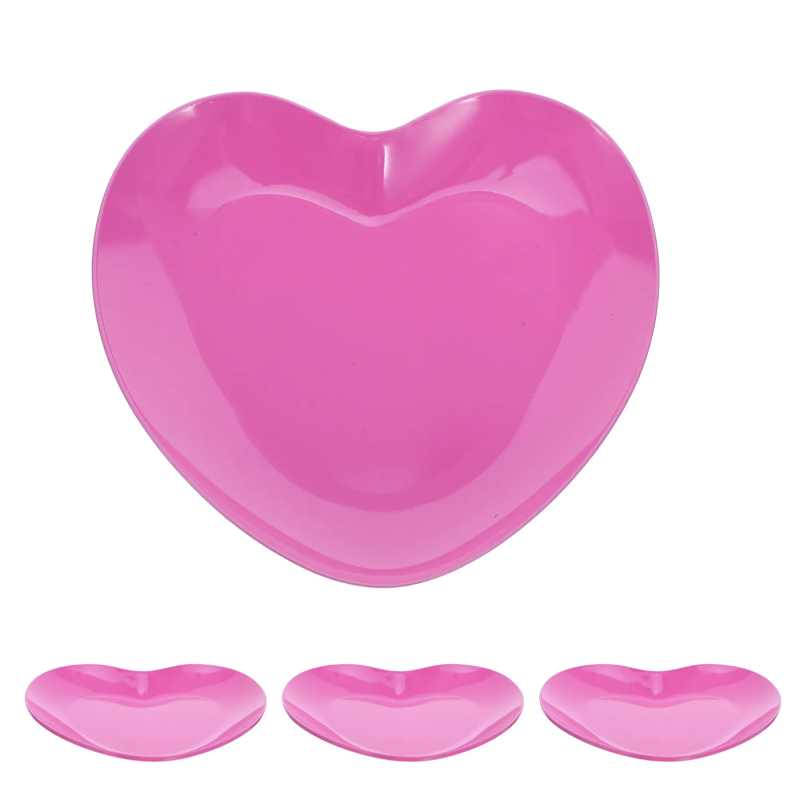 

4Pcs Stainless Steel Heart Jewelry Tray Pink Decorative Rings Earrings Necklace Perfume Organizer Vanity Tray Trinket Dish